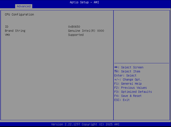 CPU Configuration